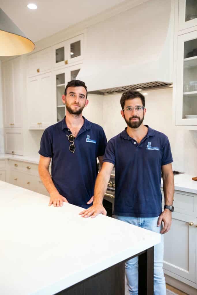 SB Construction team members at a completed project
