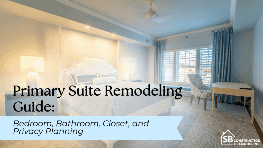 Neatly made bed and a desk in a remodeled